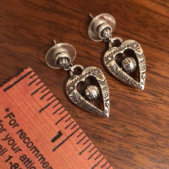 Brighton vintage hanging heart charm bracelet and matching earrings - Picture 8 of 12